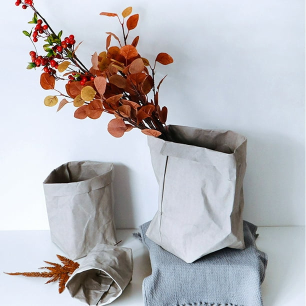 Multifunction Home Storage Bag Reuse Washable Kraft Paper Bag Plant Flowers Pots